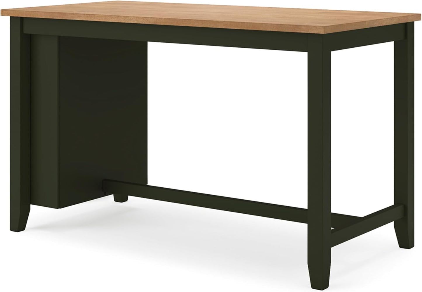 Gesthaven Modern Counter Height Dining Table with 3 Shelves and Trestle Base, Light Brown & Green-2
