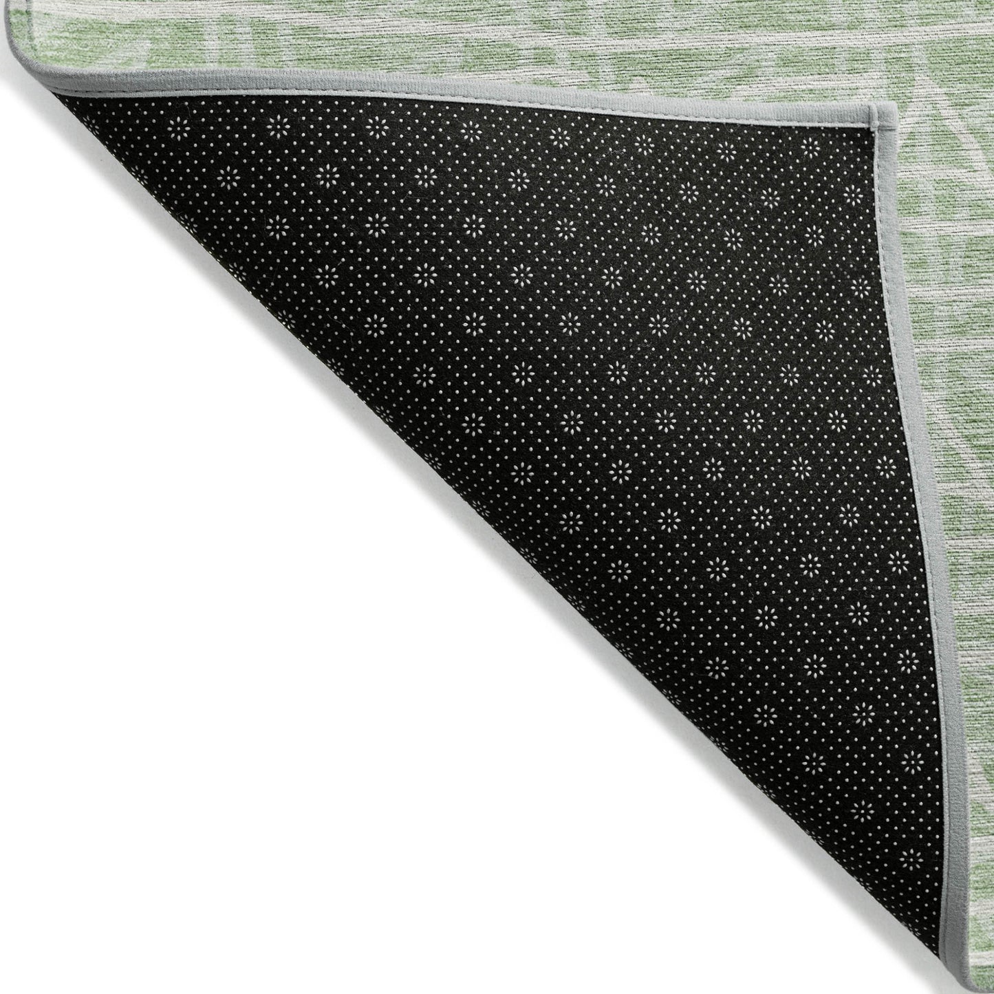 10' X 14' Mint Green Artichoke Green And Ivory Geometric Washable Indoor Outdoor Area Rug-2
