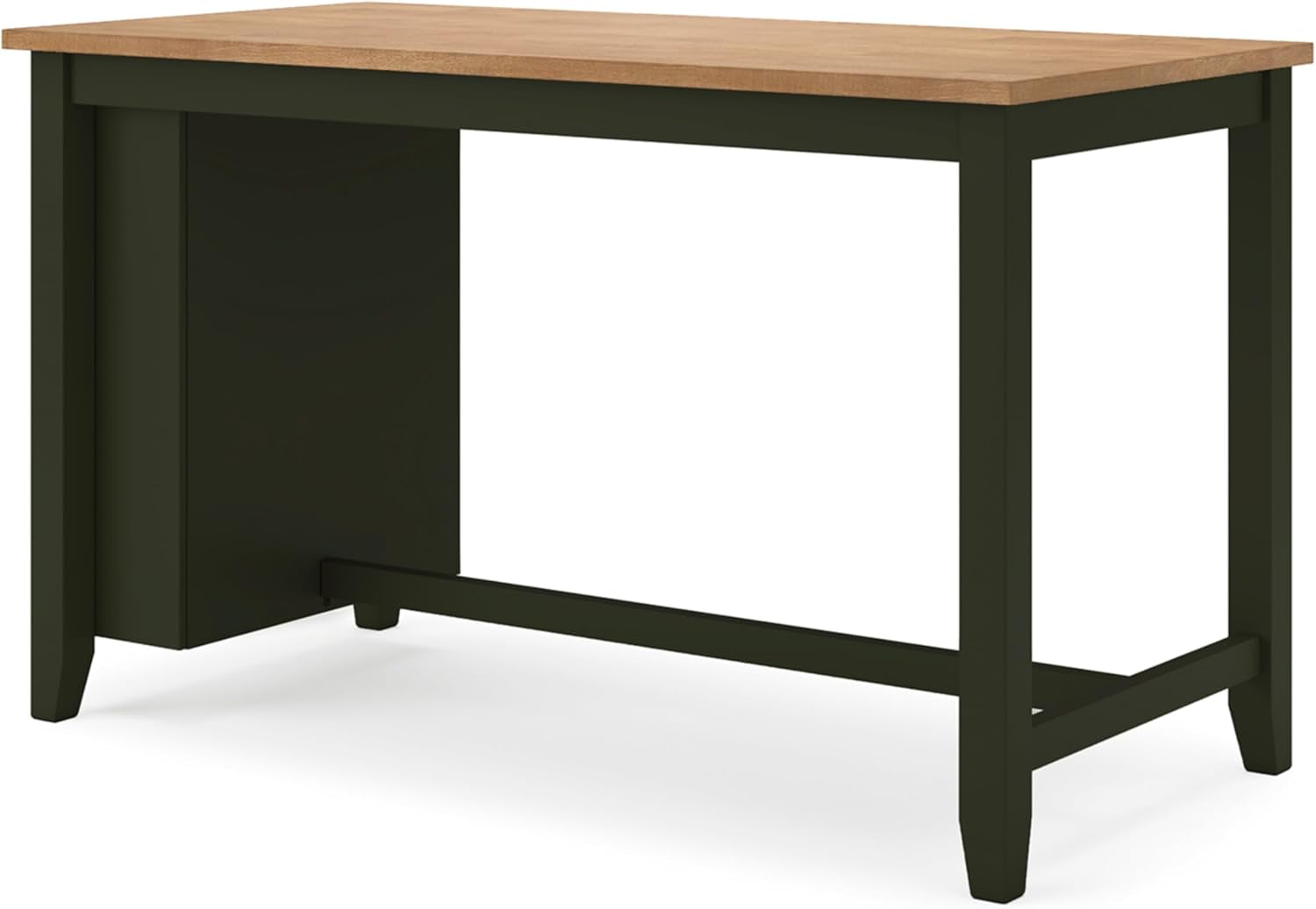 Gesthaven Modern Counter Height Dining Table with 3 Shelves and Trestle Base, Light Brown & Green-2